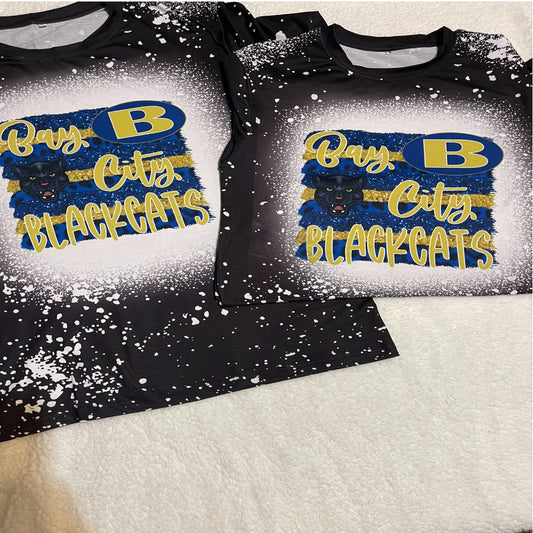 SHORT SLEEVE FAUX BLEACHED CUSTOM SHIRT