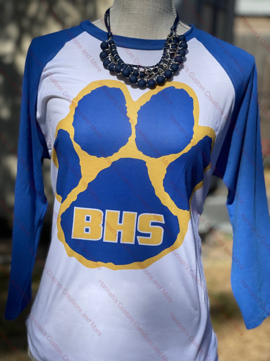 Baseball sleeve paw shirt