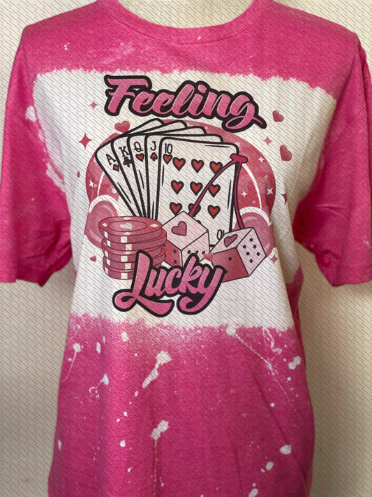 Valentine Lucky bleach shirt